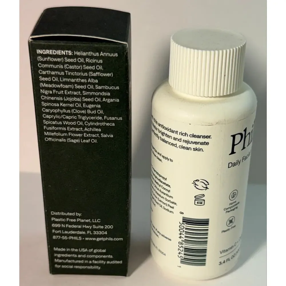 Phil's Daily Facial Cleanser with Face Beard Serum NIB